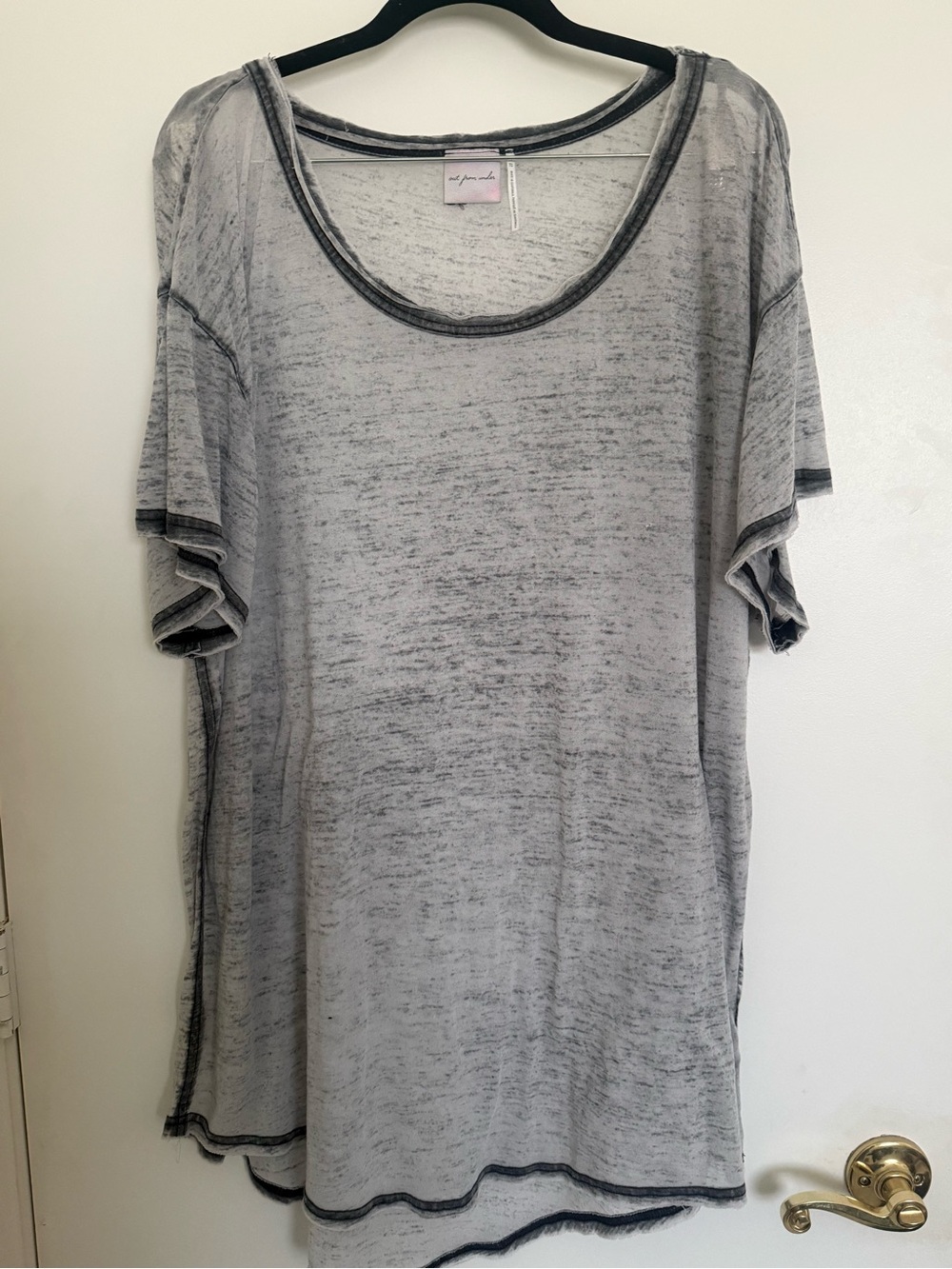 Urban Outfitters light gray vintage-wash scoop neck tee